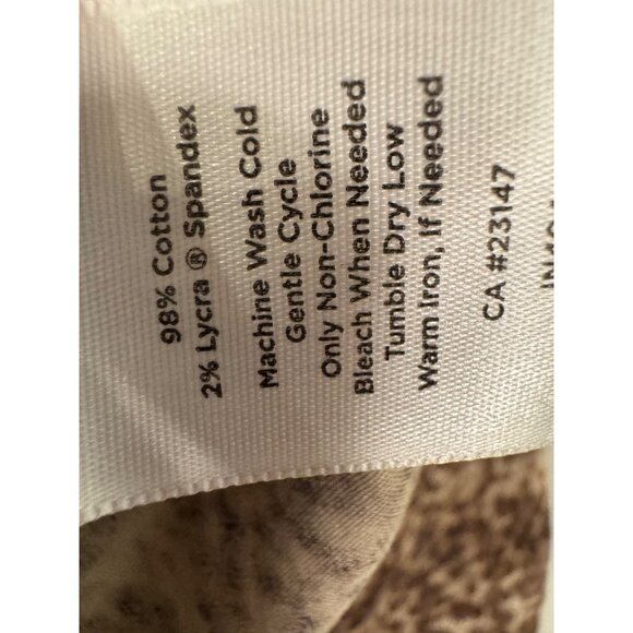 Talbots Petites Animal Print Button-Up Shirt Womens 2P Cotton Blend Brown Long S - Picture 4 of 5